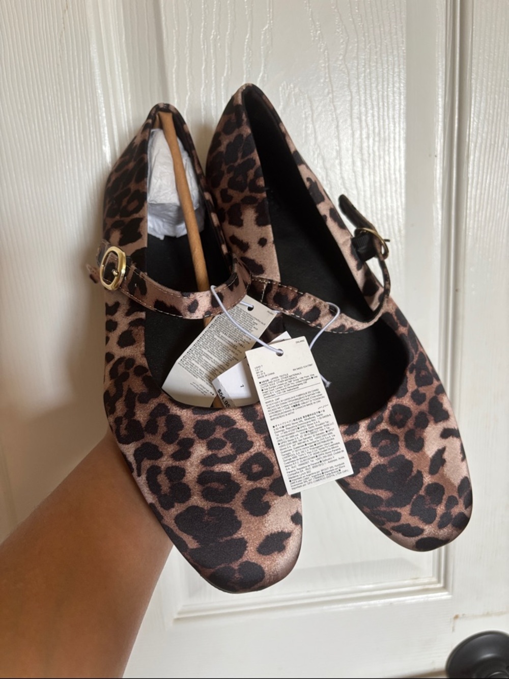 GAP Leopard Print Mary Jane Flats - Brown/Black size 7
